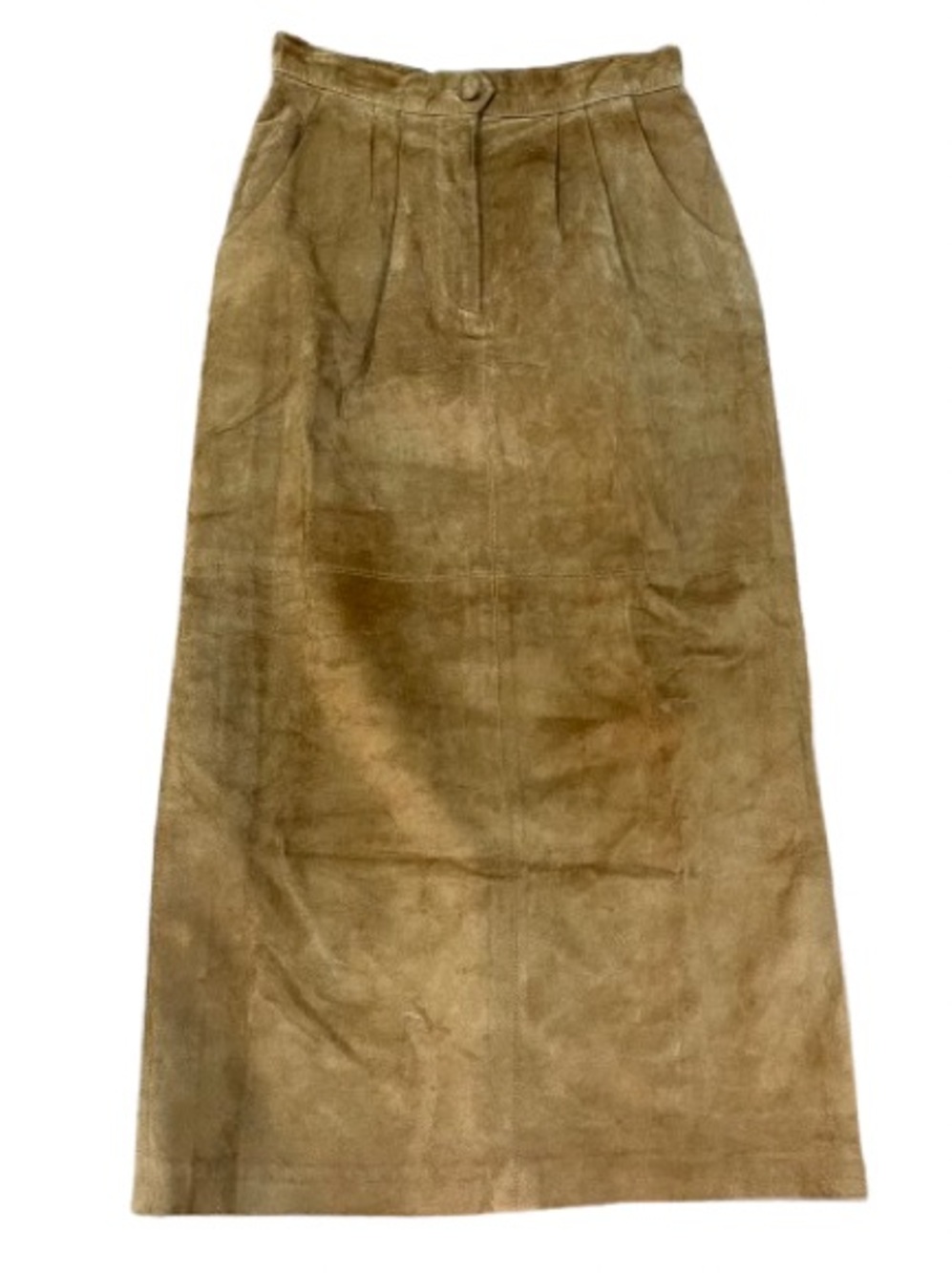 Eagle’s Eye Vintage 80s Suede Midi Skirt Sz 8 Tan Heritage Academia Western Fall